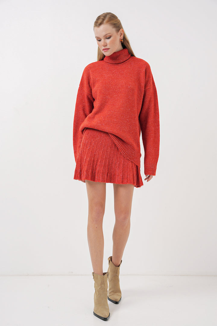 BGD Women Kazakh Skirt Knit Two-Piece Set - Terracotta - Sumy