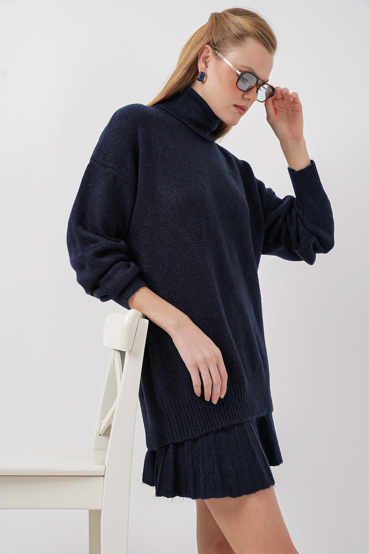 BGD Women Kazakh Skirt Knit Set - Navy - Auburn