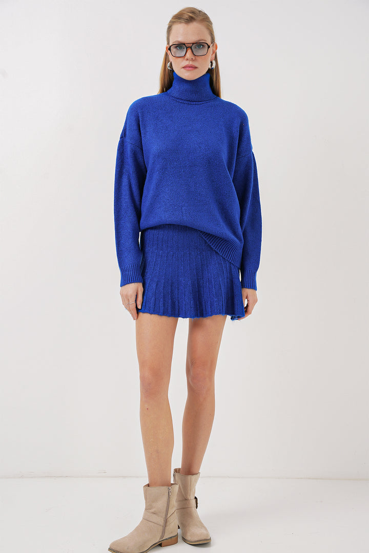 BGD Women Kazakh Skirt Knit Two Piece Set - Blue - Gummersbach