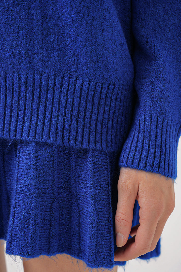 BGD Women Kazakh Skirt Knit Two Piece Set - Blue - Gummersbach