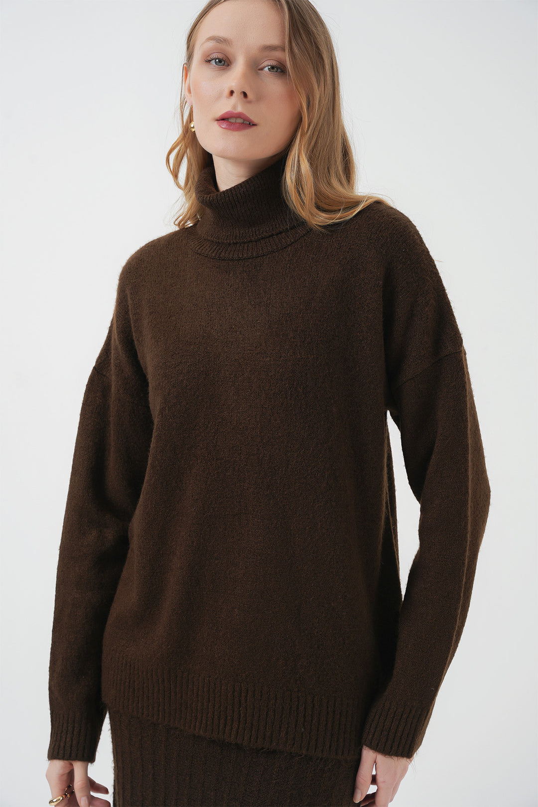 BGD Women Kazakh Skirt Knit Two-Piece Set - Brown - Grevenbroich