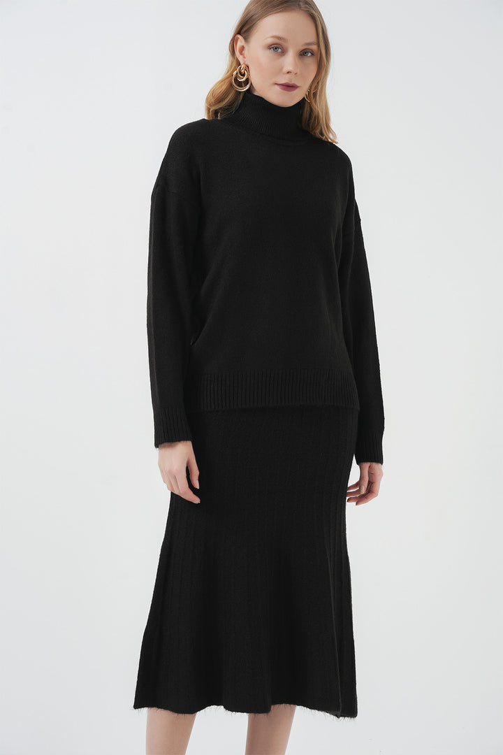 BGD Women Kazakh Skirt Knit Set - Black - Valrico