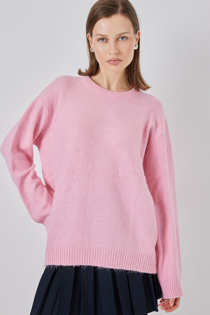 BGD Women Baklava Patterned Oversized Sweater - A. Pink - Ormond Beach