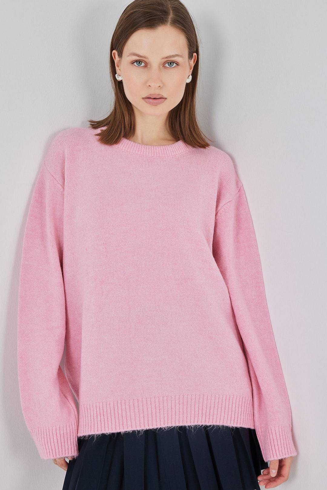 BGD Women Kadın Oversize Triko Kazak - A. Pembe - Sittard