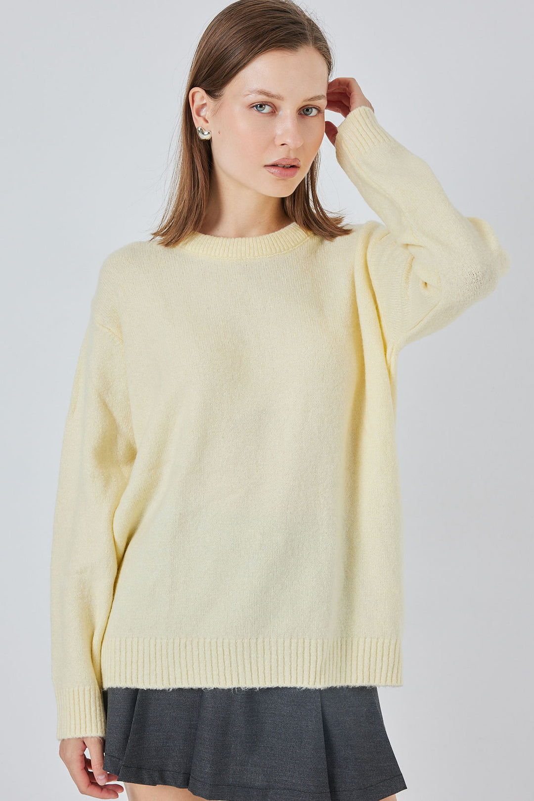 BGD Women Baklava Patterned Oversized Sweater - Mustard Yellow - Seraing