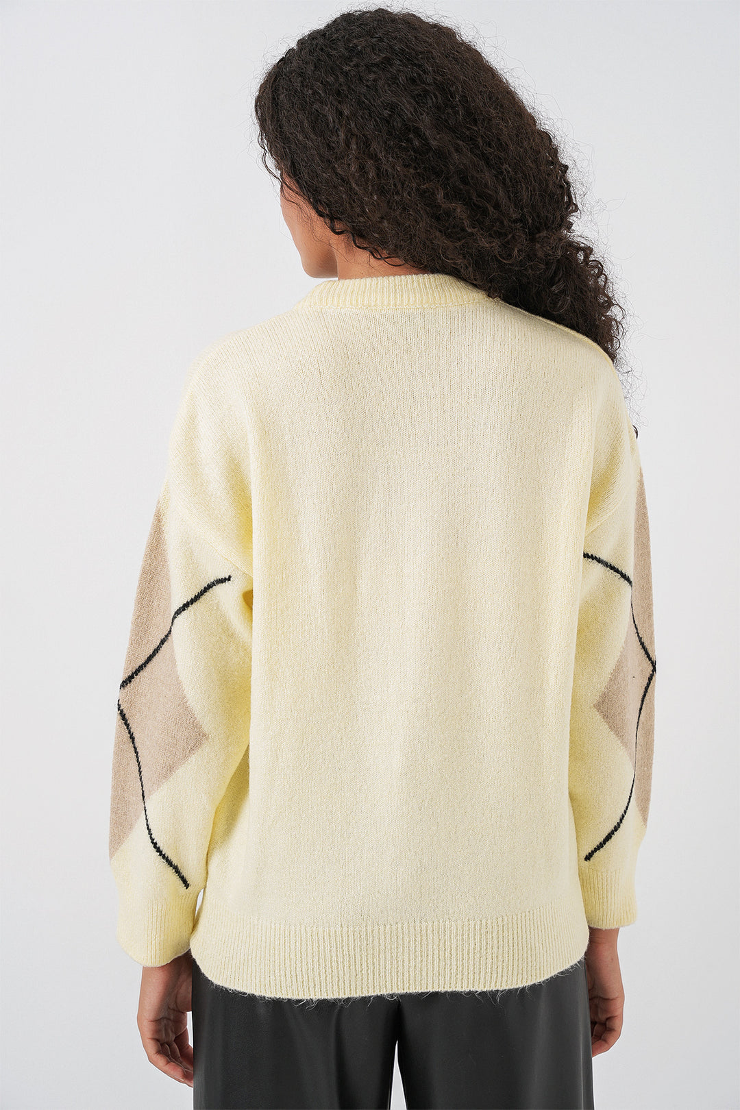 BGD Women Baklava Patterned Oversized Sweater - Color: Mink - Kirkby