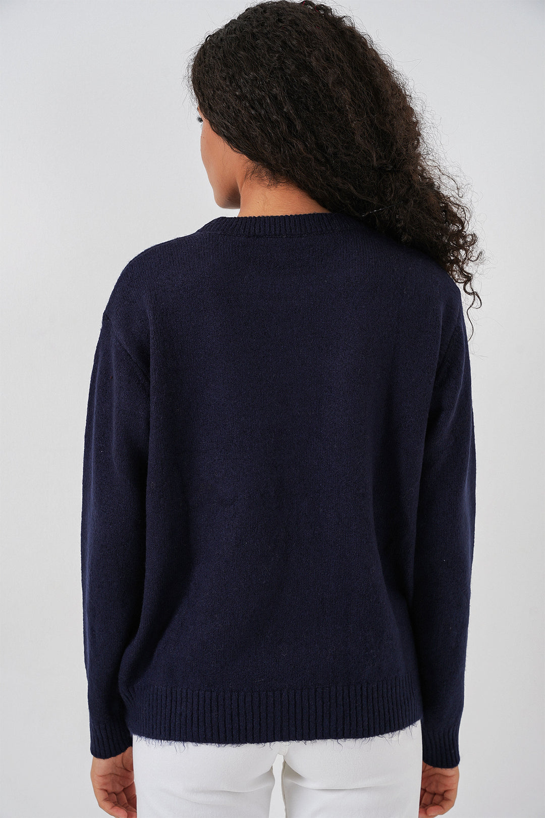BGD Women Women's Oversized Sweater - Navy Blue - Uriangato