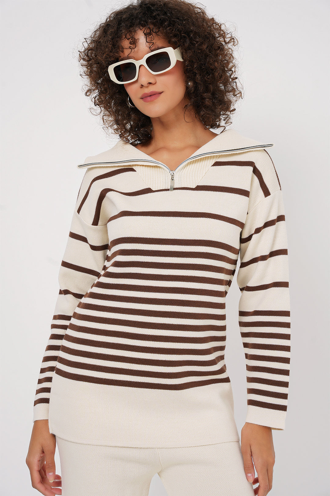 BGD Women Knit Sweater Pants Set - Brown - Nicolás Romero