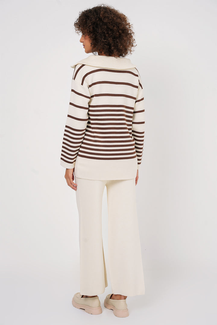 BGD Women Knit Sweater Pants Set - Brown - Nicolás Romero