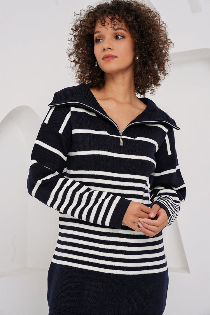 BGD Women Knit Sweater Pants Set - Navy - New Orleans