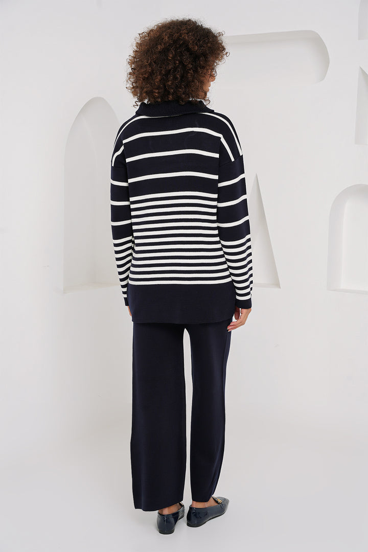 BGD Women Knit Sweater Pants Set - Navy - New Orleans