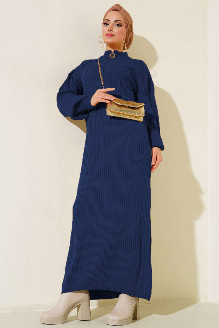 BGD Women Full Coverage Knit Dress - Navy Blue - Coatzacoalcos