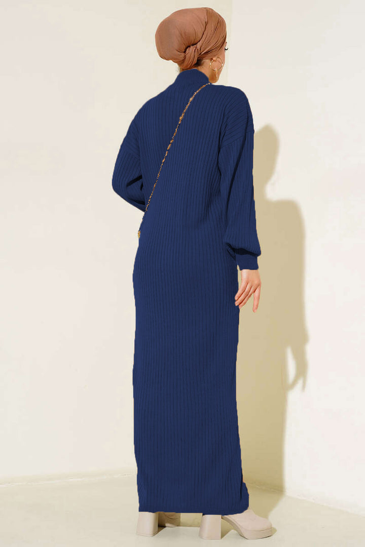 BGD Women Full Coverage Knit Dress - Navy Blue - Coatzacoalcos