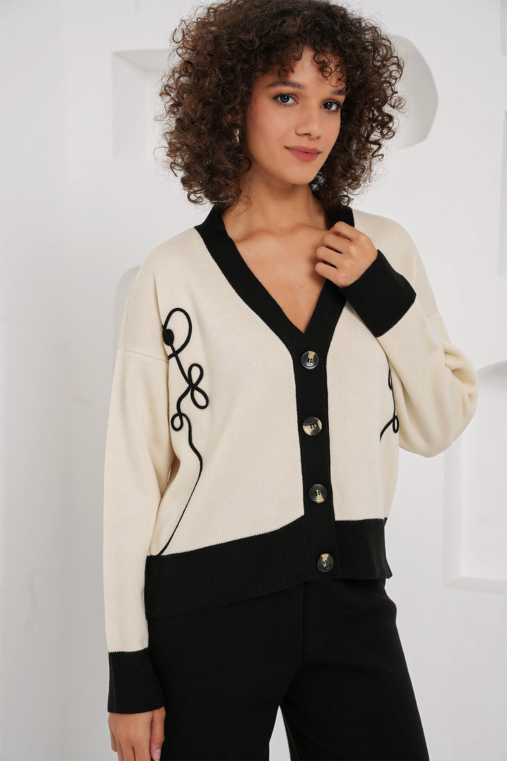 BGD Women Knit Cardigan Pants Set - Ecru - Torres Vedras