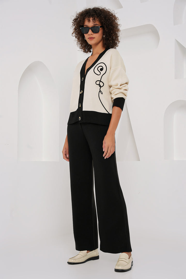 BGD Women Knit Cardigan Pants Set - Ecru - Torres Vedras