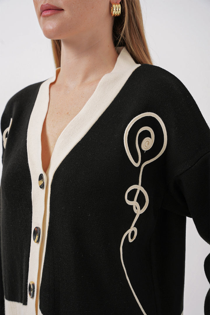 BGD Women Knit Cardigan Pants Set - Black - Cottbus