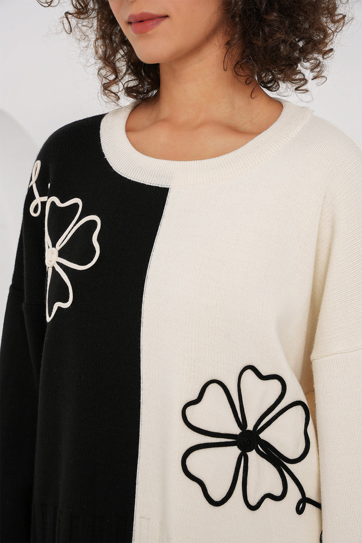 BGD Women Oversized Knit Sweater Pants Set - Ecru - Ioánnina