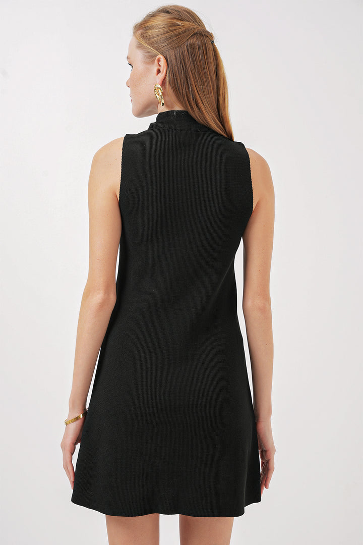 BGD Women Zero Sleeve Mini Knit Dress - Black - Temple