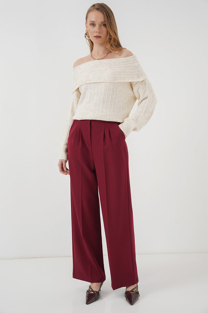 BGD Women Women's Off-Shoulder Oversized Sweater - Ecru - Stolberg