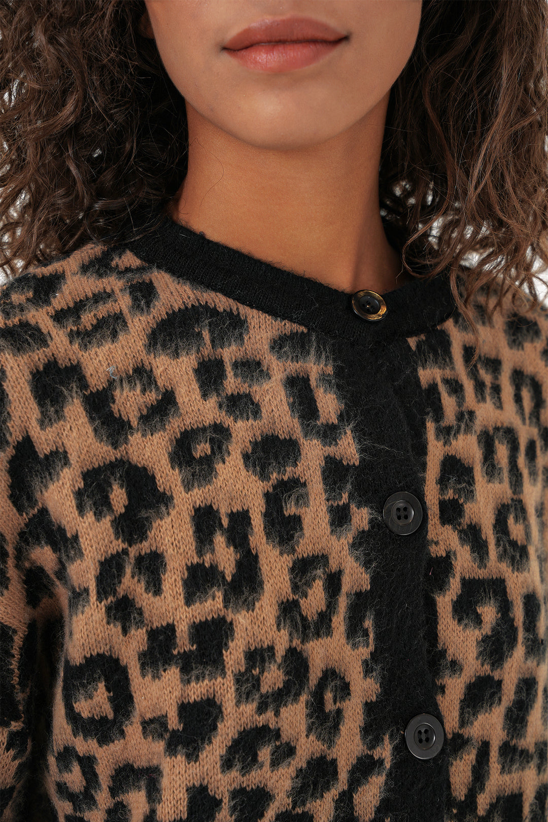 BGD Women Woman Patterned Knit Cardigan - C. Brown - Mountain View