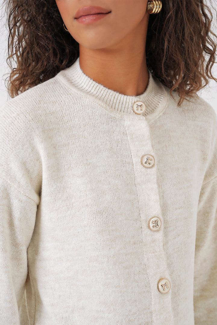 BGD Women Women's Buttoned Cardigan - Ecru - Soteapan