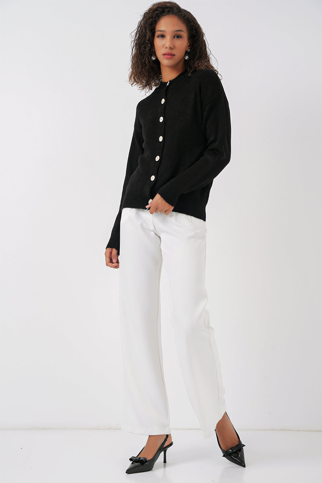 BGD Women Women's Buttoned Cardigan - Black - Clermont