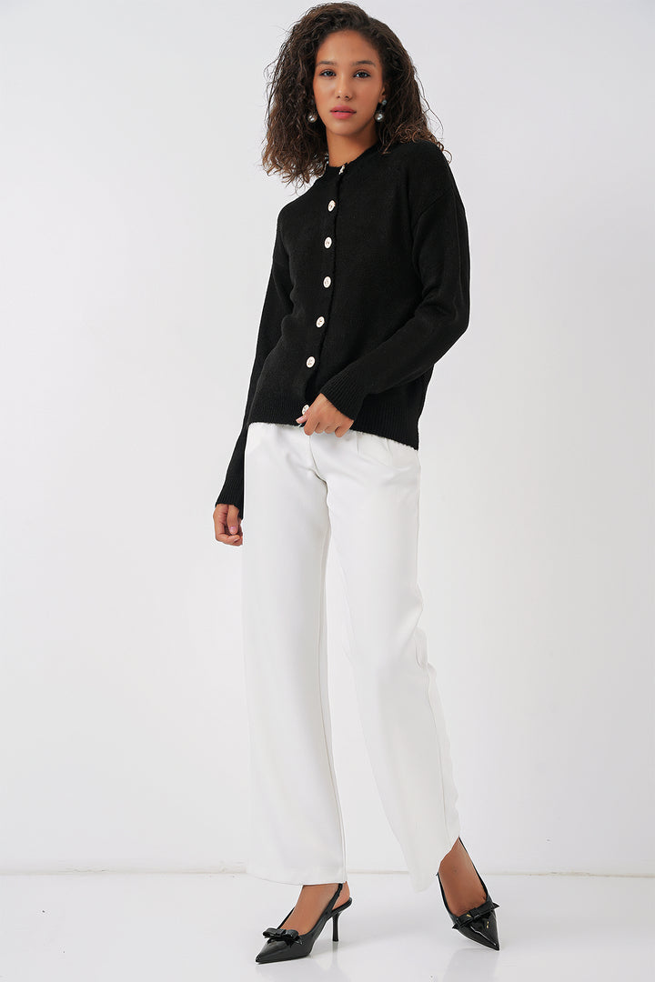 BGD Women Women's Buttoned Cardigan - Black - Clermont