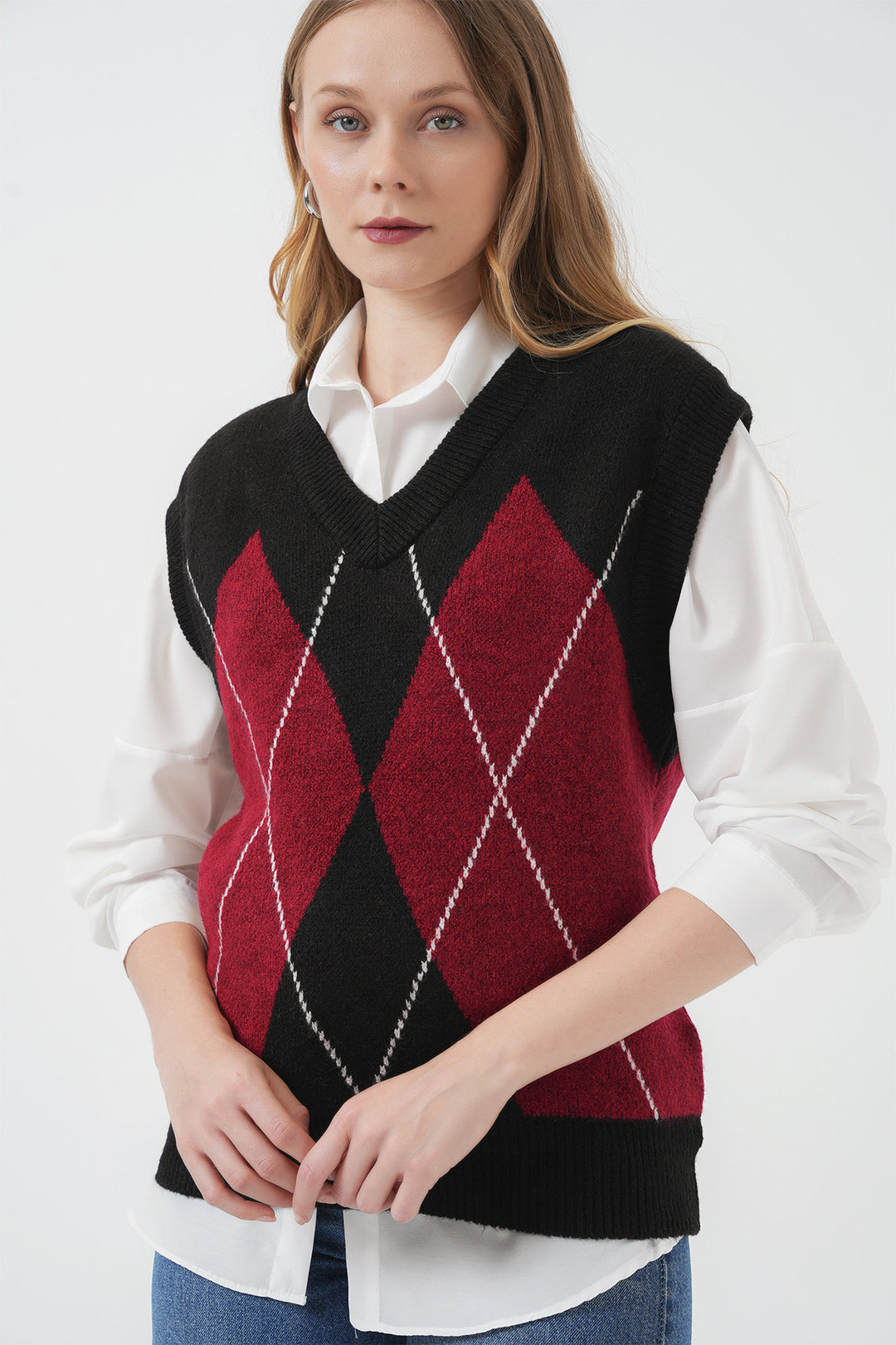 BGD Women V-Neck Sweater - Dark Black - San Luis