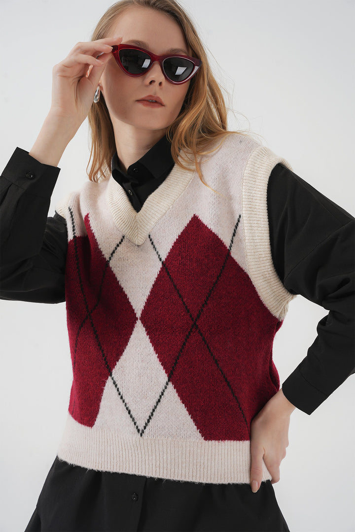 BGD Women V-Neck Sweater - Red - Prince Albert