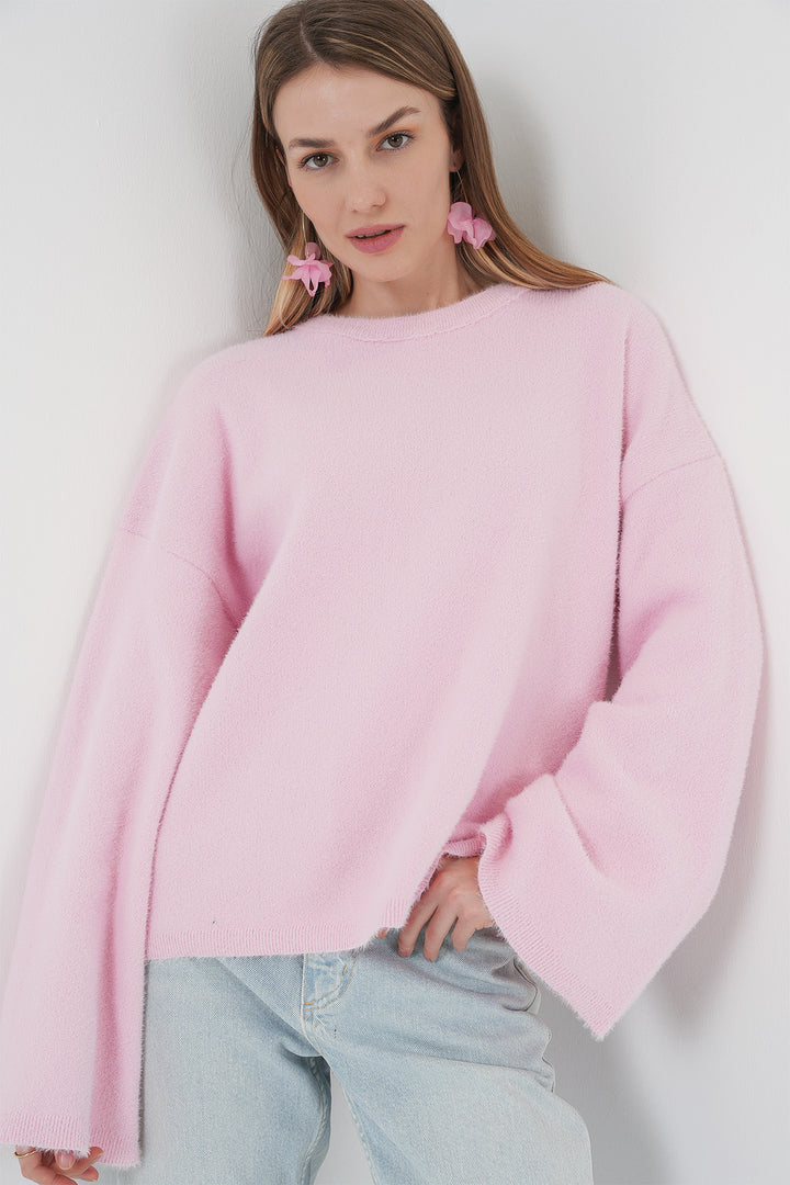 BGD Women Soft Textured Knit Sweater - Pink - Heerlen