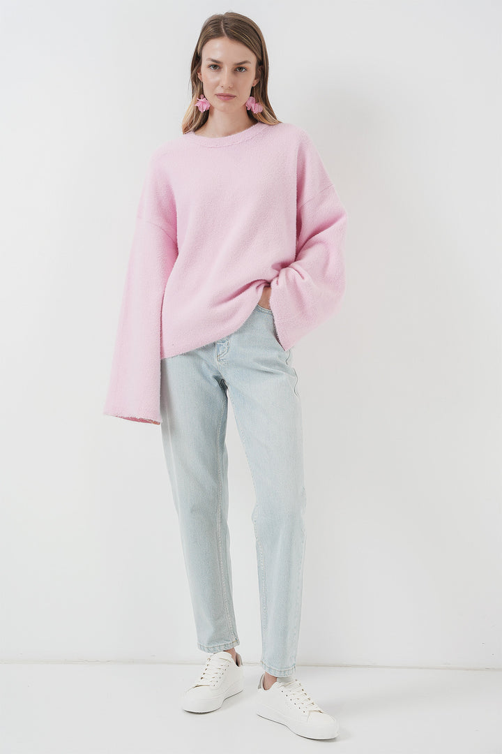 BGD Women Soft Textured Knit Sweater - Pink - Heerlen