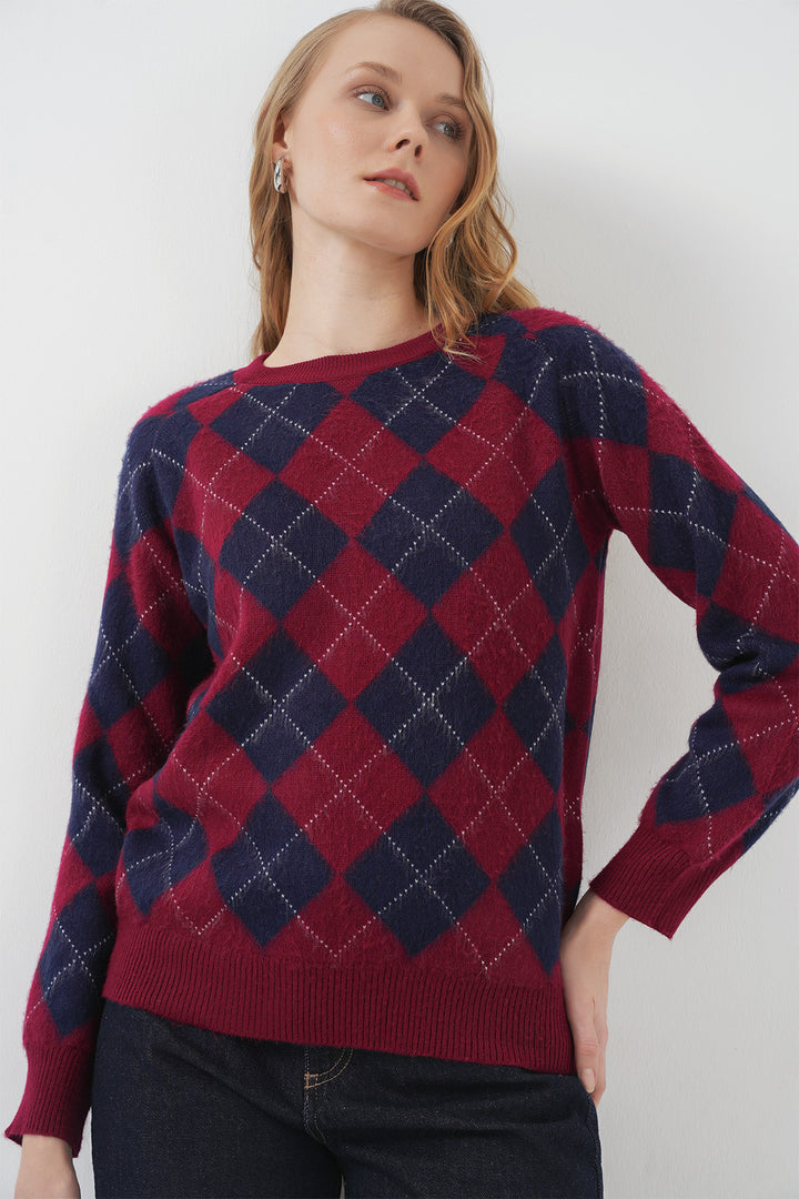 BGD Women Baklava Pattern Sweater - Navy - Gennevilliers