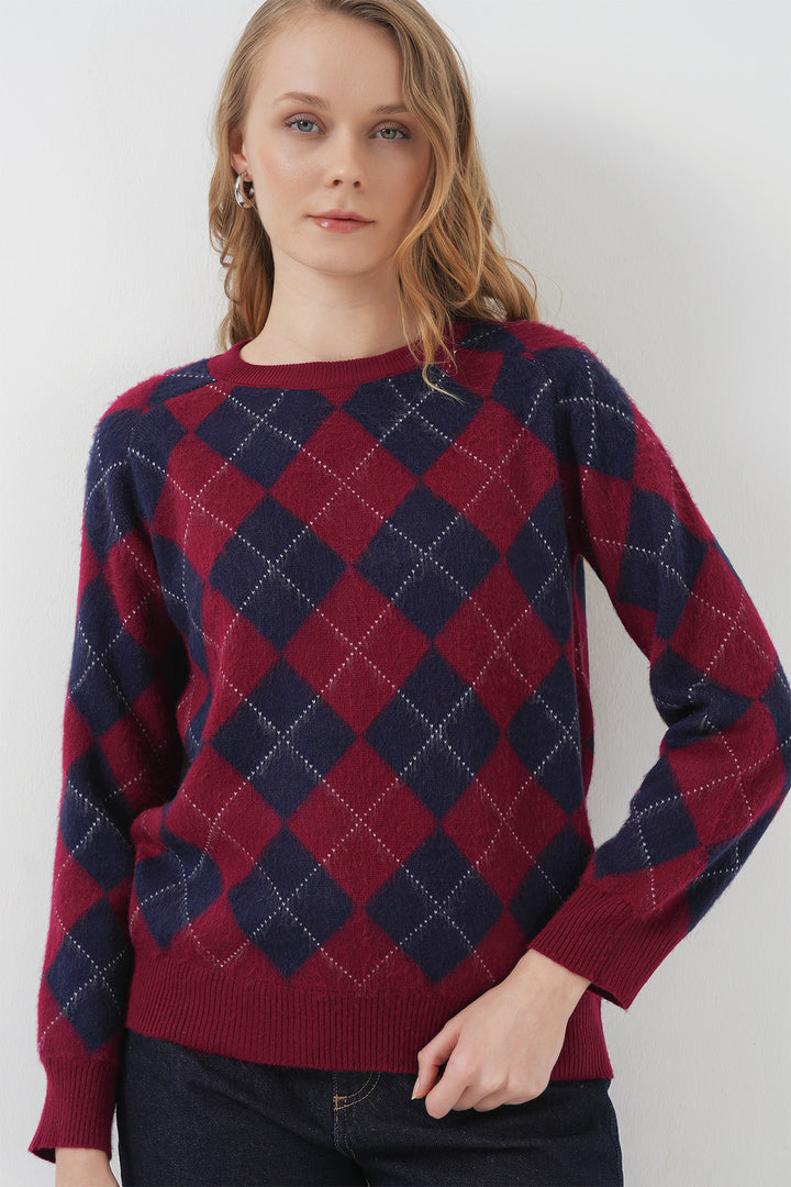 BGD Women Baklava Pattern Sweater - Navy - Gennevilliers