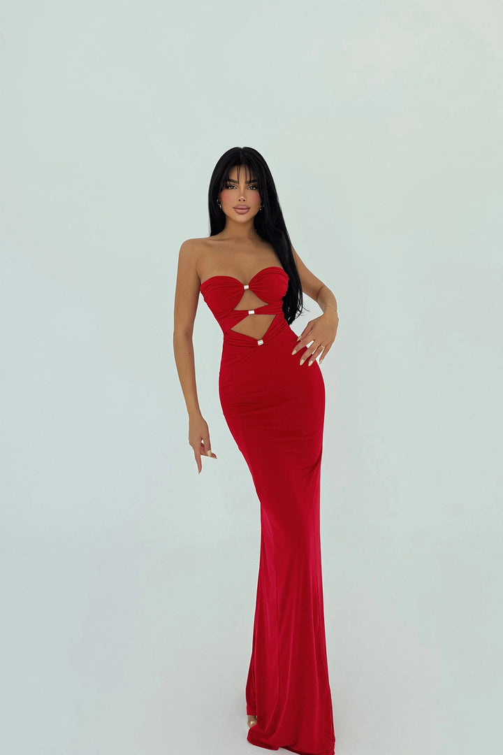 EYY Women Kırmızı Pencere Detaylı Elbise - Motril