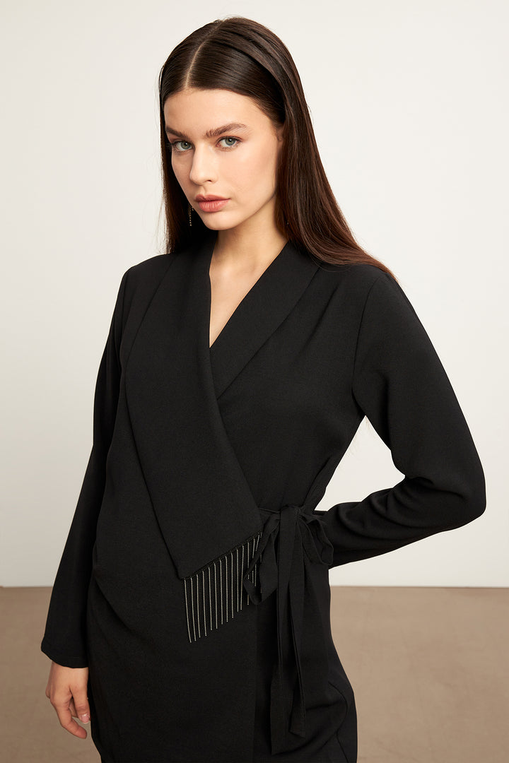 ZRF Women Chain Jacket Pants Suit - Black - Bergheim