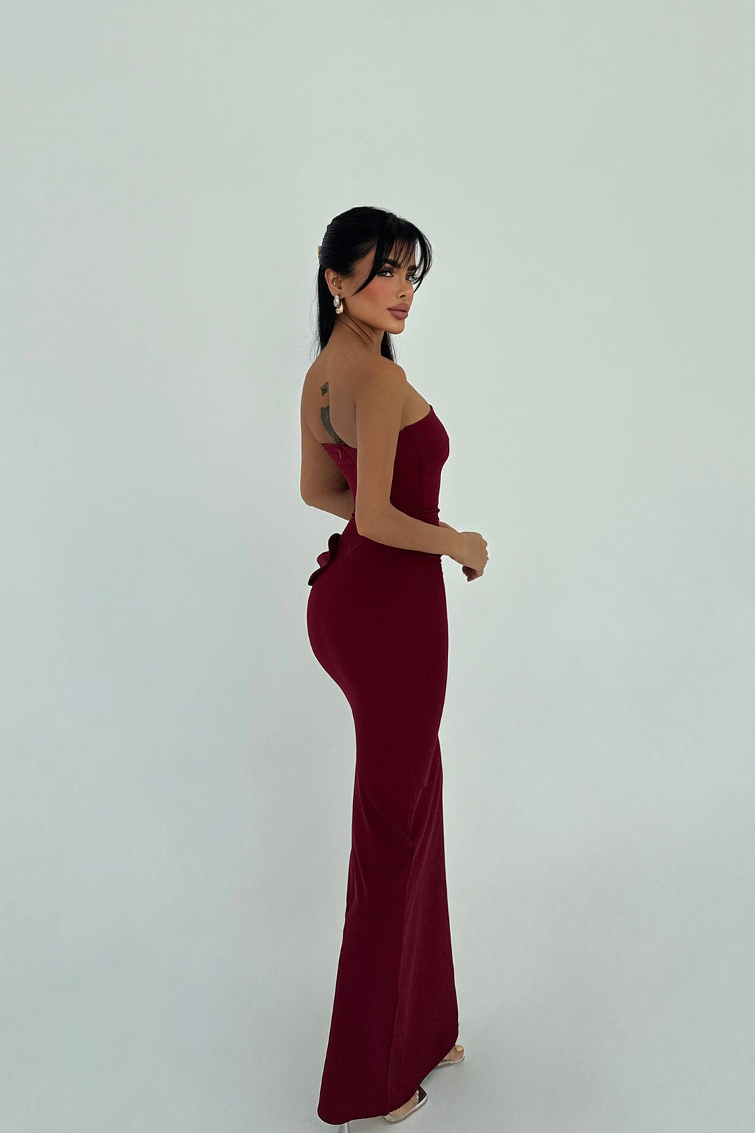 EYY Women Bordo Daisy Strapless Dress - Siegburg