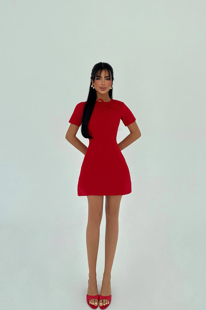 EYY Women Red Deserae Mini Bow Dress - Maia