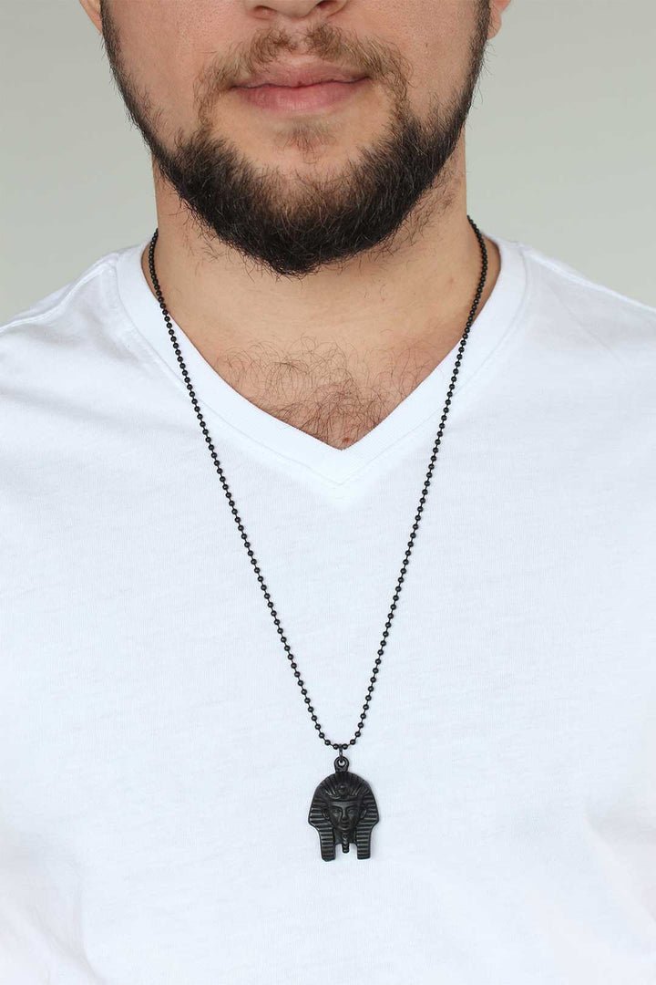EBJ Chrome Plated Black Color Metal Firevun Design Men's Necklace - High Point
