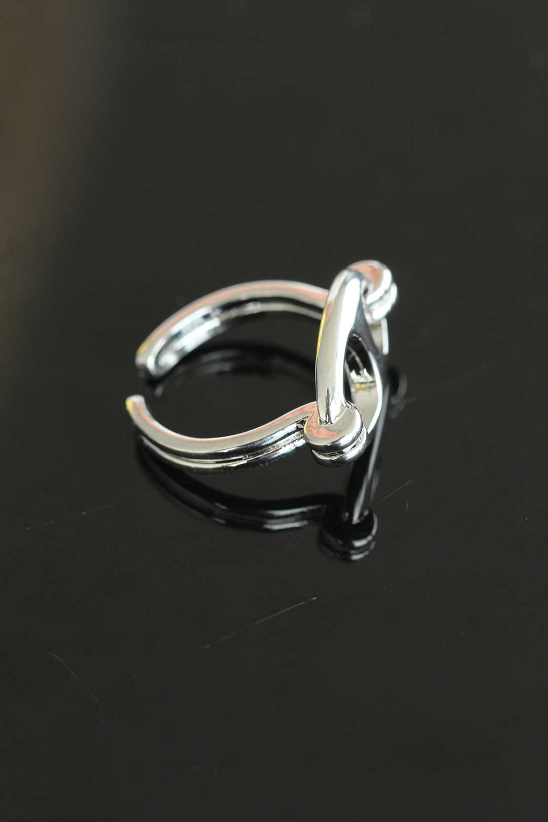 EBJ Non-Tarnish Steel Adjustable Silver Color Women's Ring - Dale City