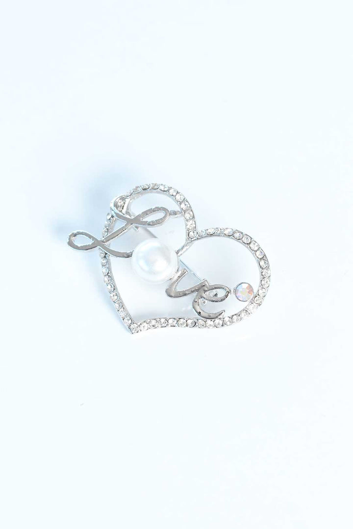 EBJ Metal Brooch with Zircon Stone - Arlington Heights
