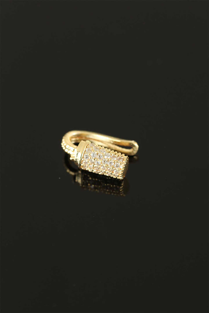 EBJ Stone Gold Color Metal Hoop Earring - Corbeil-Essonnes