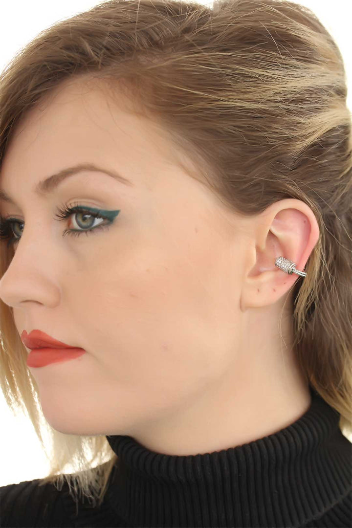 EBJ Stone Silver Color Metal Hoop Earring - Böblingen