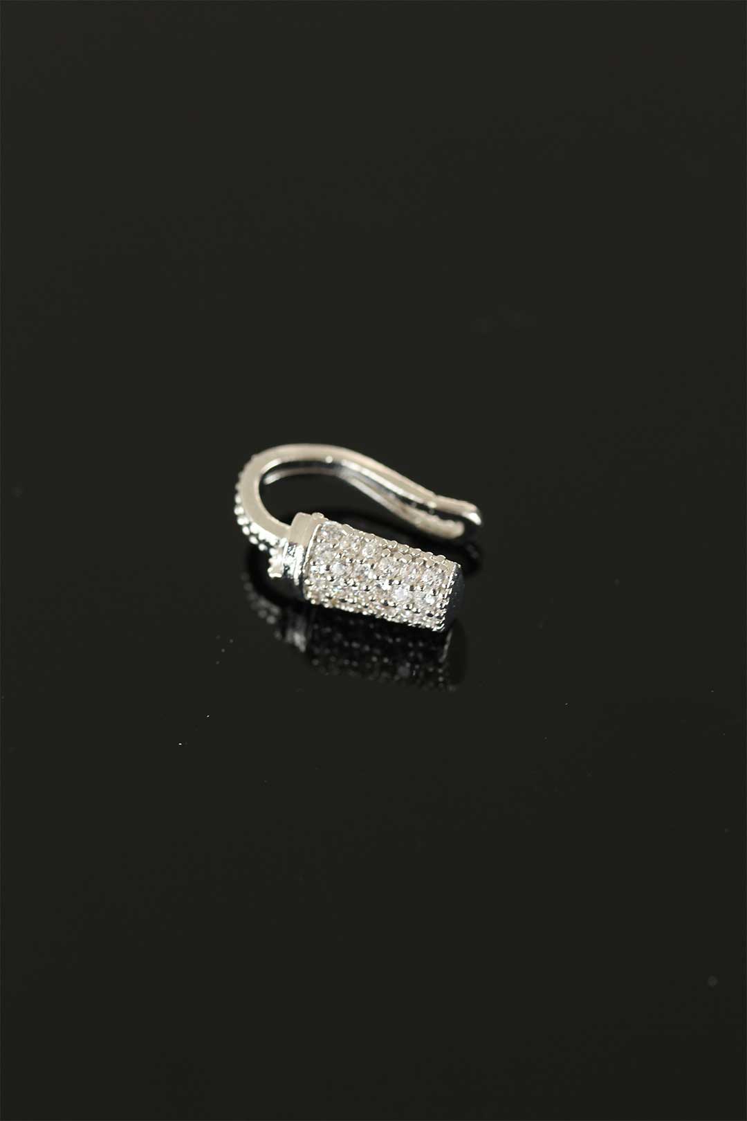 EBJ Stone Silver Color Metal Hoop Earring - Böblingen
