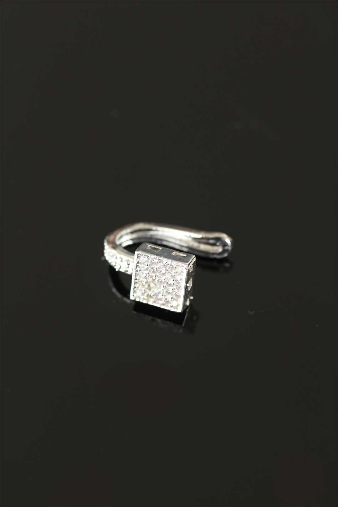 EBJ Stone Silver Color Metal Inlaid Cartilage Earring - Collierville