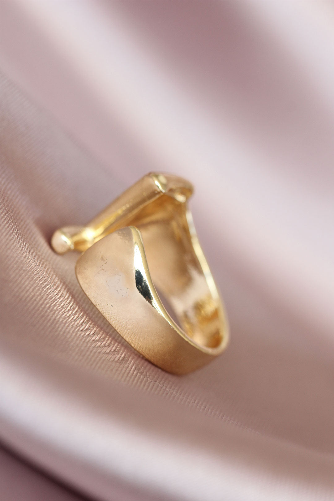 EBJ Gold Color Adjustable Metal Women's Ring with Z Initial - Marcianise