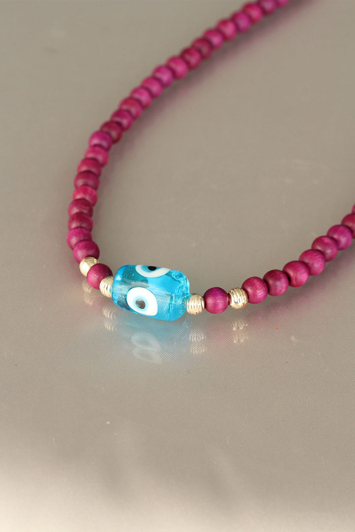 EBJ Cherry Wood Beaded Woman Necklace - Senigallia