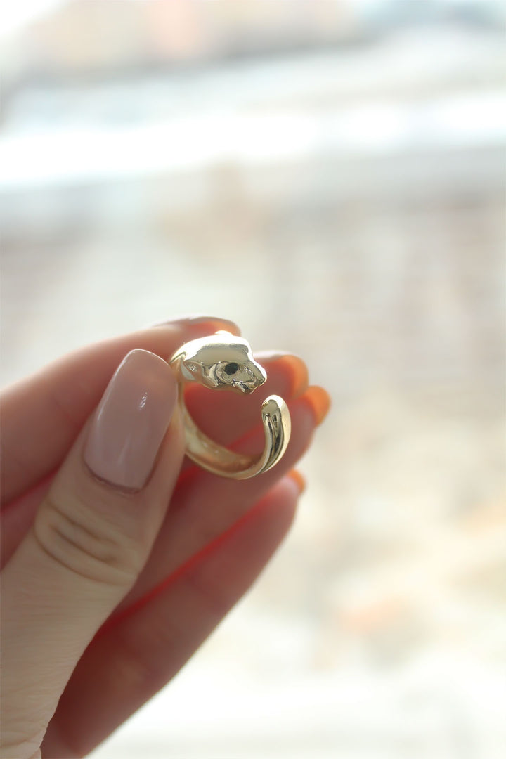 EBJ Tiger Design Gold Adjustable Women's Ring - Fayetteville