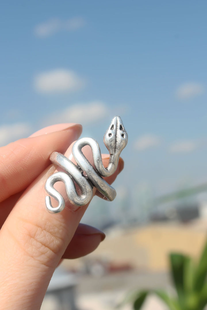 EBJ Snake Shaped Metal Adjustable Antique Ring - Fresnillo