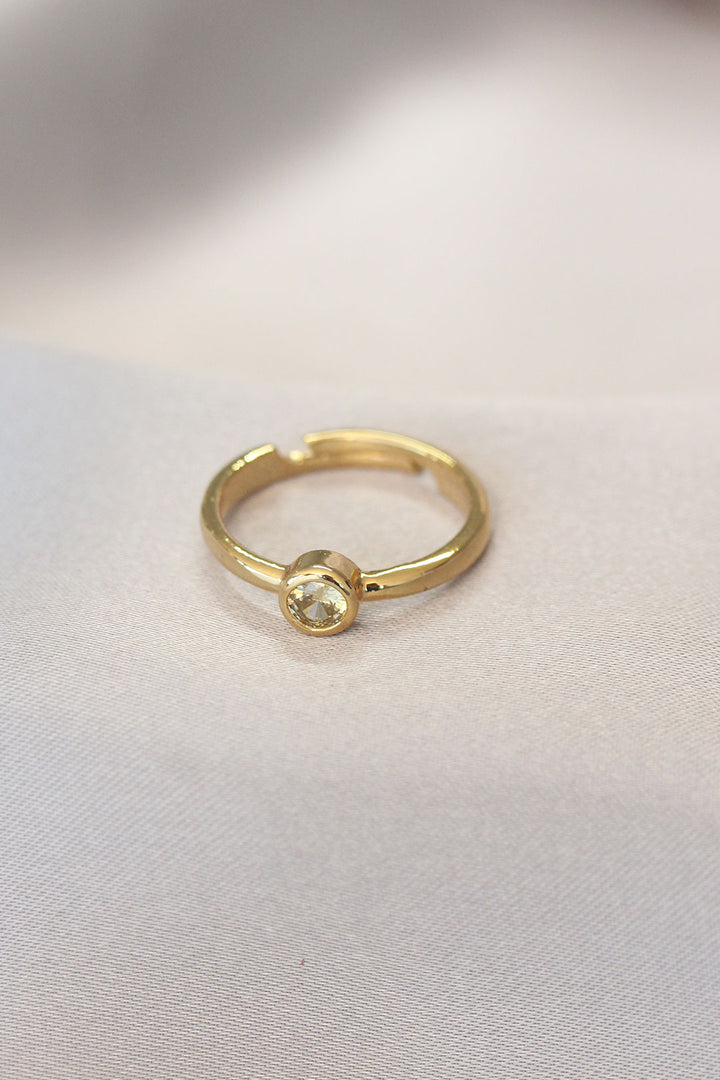 EBJ Yellow Cushion Cut Stone Ring - Fullerton