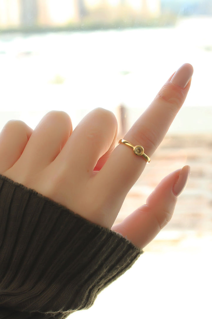 EBJ Yellow Cushion Cut Stone Ring - Fullerton